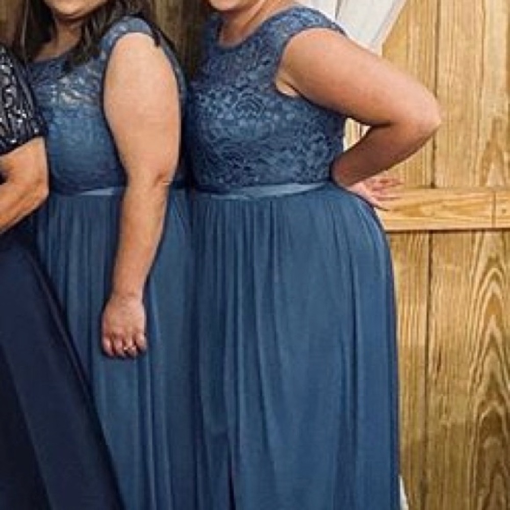 Long Bridesmaid Dress with Lace Bodice - David's